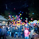 Große Party anlässlich der Präsentation der neu überdachten Außenpassage